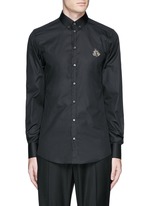 Main View -Click To Enlarge 'Gold' slim fit bee embroidery cotton shirt