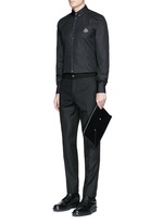 Figure View -Click To Enlarge 'Gold' slim fit bee embroidery cotton shirt