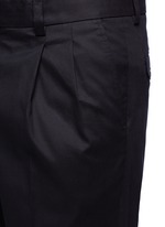 Detail View -Click To Enlarge Slim fit pleated cotton pants