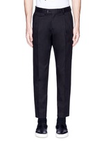 Main View -Click To Enlarge Slim fit pleated cotton pants