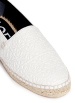 Detail View -Click To Enlarge x John Allen engraved anagram leather espadrilles