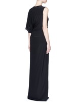 Back View -Click To Enlarge Ruche one-sleeve lace insert silk gown