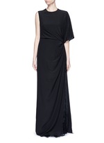 Main View -Click To Enlarge Ruche one-sleeve lace insert silk gown
