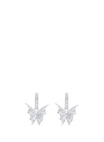 Main View -Click To Enlarge 'Fly By Night' diamond 18k white gold batmoth earrings