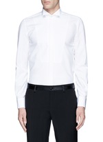 Main View -Click To Enlarge Slim fit wingtip collar cotton piqué tuxedo shirt