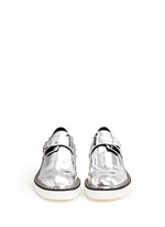 Front View -Click To Enlarge 'Odette' mirror eco leather monk strap shoes