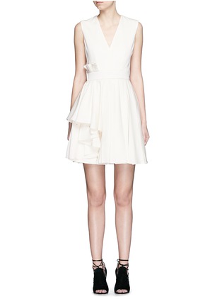 Main View - Click To Enlarge Main View - Click To Enlarge - Alexander McQueen - Pleat waist V-neck flare dress