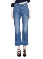 Detail View -Click To Enlarge Vintage wash cropped flare jeans
