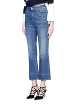 Front View -Click To Enlarge Vintage wash cropped flare jeans