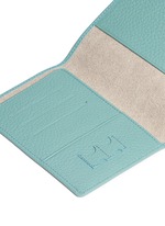 Detail View -Click To Enlarge Pebble grain leather passport holder