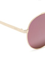 Detail View -Click To Enlarge 'Chiara' flat mirror lens metal aviator sunglasses
