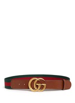 Main View -Click To Enlarge GG logo buckle leather canvas web belt