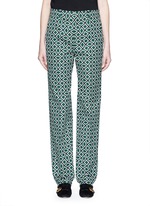 Main View -Click To Enlarge Retro wave print cotton suiting pants