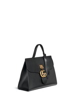 Figure View -Click To Enlarge 'GG Marmont' tiger head pebbled leather satchel