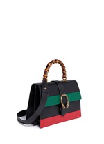 Figure View -Click To Enlarge 'Dionysus' small bamboo handle floral print leather bag