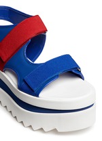 Detail View -Click To Enlarge Colourblock strap platform sandals