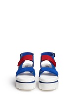 Front View -Click To Enlarge Colourblock strap platform sandals