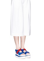 Figure View -Click To Enlarge Colourblock strap platform sandals