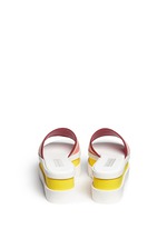 Back View -Click To Enlarge Stripe band slide platform sandals