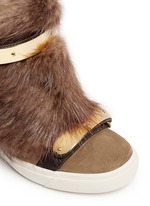 Detail View -Click To Enlarge 'Lorenz' fur suede wedge sneakers
