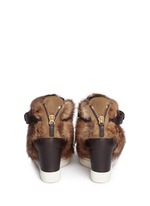 Back View -Click To Enlarge 'Lorenz' fur suede wedge sneakers