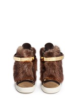 Figure View -Click To Enlarge 'Lorenz' fur suede wedge sneakers