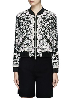 NEEDLE & THREAD PRAIRIE' SEQUIN FLORAL EMBROIDERED BOMBER JACKET