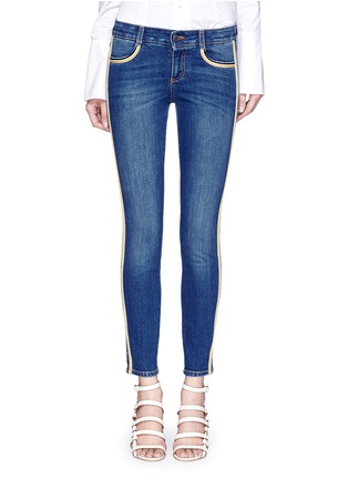 Main View - Click To Enlarge Main View - Click To Enlarge - Stella McCartney - Dark wash stripe denim skinny pants
