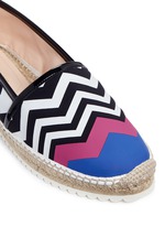 Detail View -Click To Enlarge Chevron coated canvas espadrille slip-ons