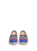 Front View -Click To Enlarge Chevron coated canvas espadrille slip-ons