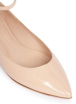 Detail View -Click To Enlarge 'Gia' ankle strap patent leather skimmer flats