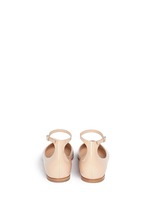 Back View -Click To Enlarge 'Gia' ankle strap patent leather skimmer flats