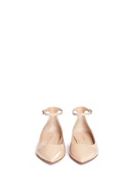 Front View -Click To Enlarge 'Gia' ankle strap patent leather skimmer flats