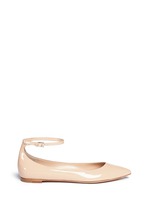 Main View -Click To Enlarge 'Gia' ankle strap patent leather skimmer flats