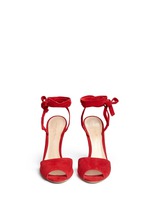 Front View -Click To Enlarge 'Josie' ankle strap suede sandals