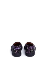 Back View -Click To Enlarge Beaded embroidery embossed velvet skate slip-ons