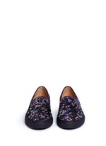 Front View -Click To Enlarge Beaded embroidery embossed velvet skate slip-ons