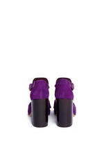 Back View -Click To Enlarge Leather fringe suede sandals
