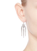 Figure View -Click To Enlarge 'Nova' glass crystal pavé drop earrings