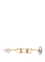 Main View -Click To Enlarge 'Screw U' Swarovski crystal pearl three finger ring