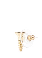 Detail View -Click To Enlarge 'Screw U' asymmetric Swarovski pearl stud earrings