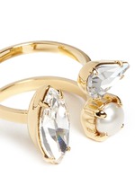 Detail View -Click To Enlarge 'Screw U' Swarovski crystal pearl ring