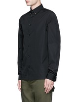 Front View -Click To Enlarge Stud collar cotton shirt