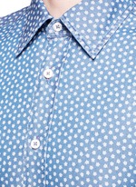 Detail View -Click To Enlarge Floral print cotton chambray shirt