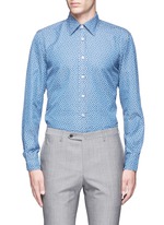 Main View -Click To Enlarge Floral print cotton chambray shirt