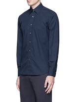 Front View -Click To Enlarge Slim fit paisley print cotton shirt