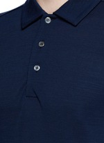 Detail View -Click To Enlarge Fleece wool piqué polo shirt