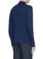 Back View -Click To Enlarge Fleece wool piqué polo shirt