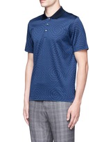 Front View -Click To Enlarge Houndstooth cotton polo shirt