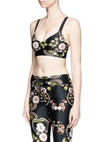 Front View -Click To Enlarge 'Varese Dance' floral print sports bra top